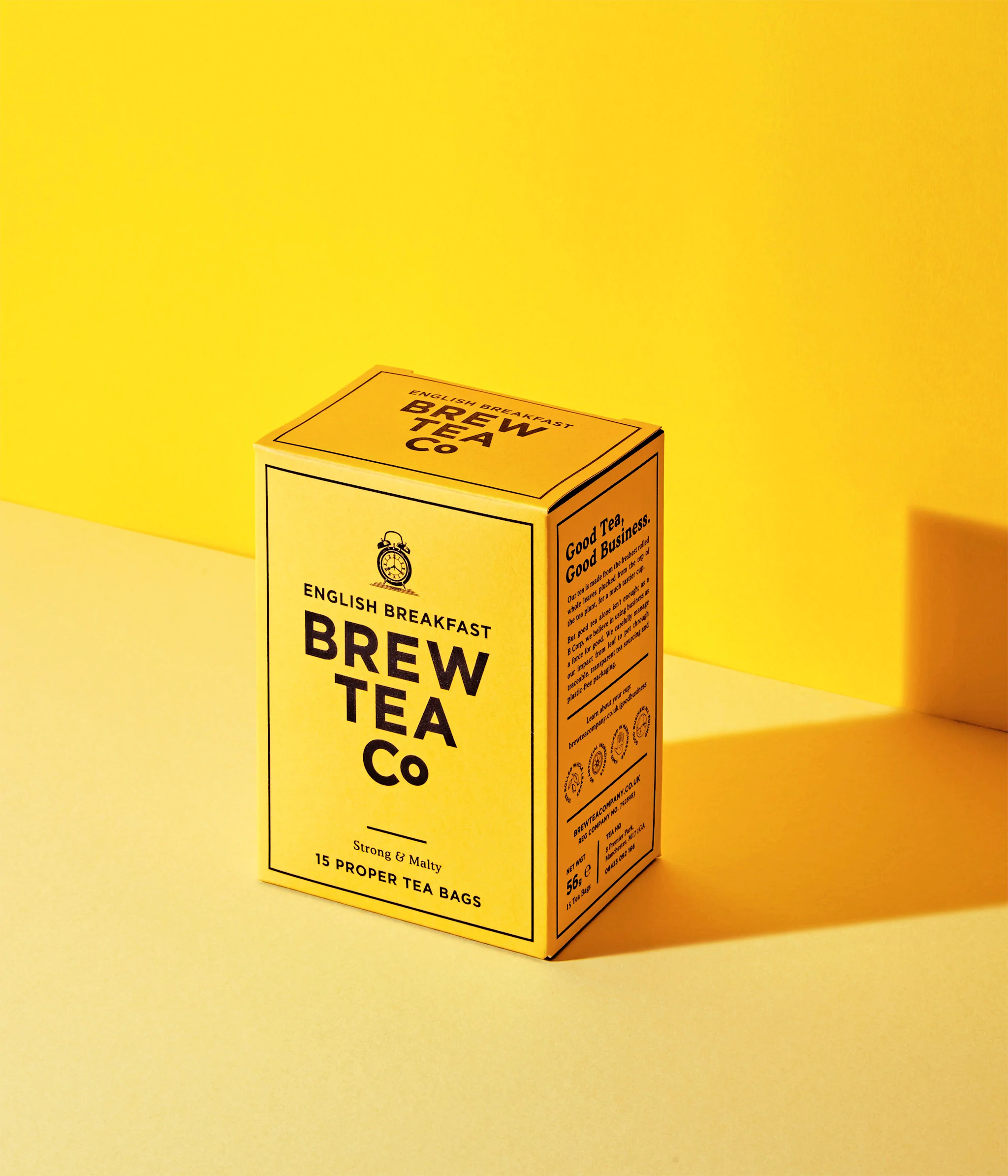 Brew Tea Co. English Breakfast Strong & Malty 15 Proper Tea Bags 56g / 1.97oz